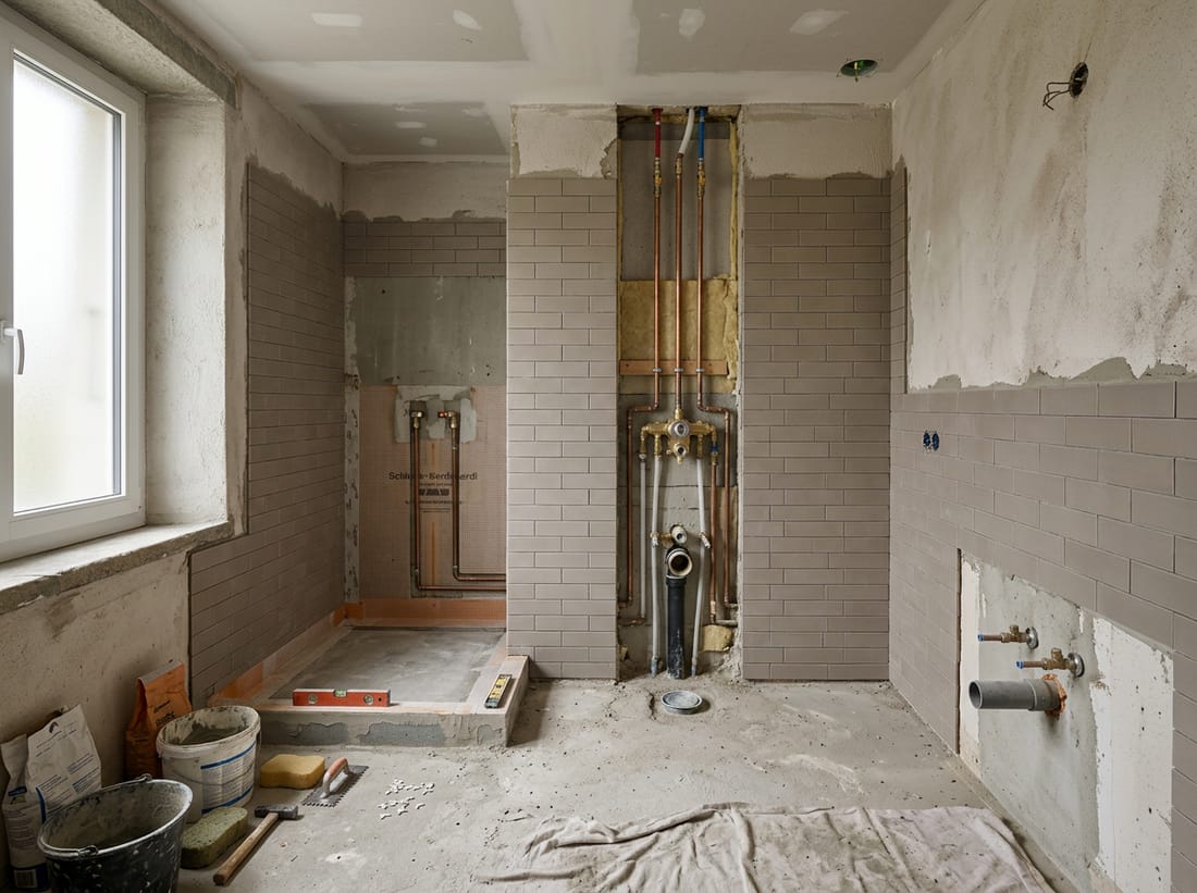 Exemple : salle de bain en cours de rénovation
